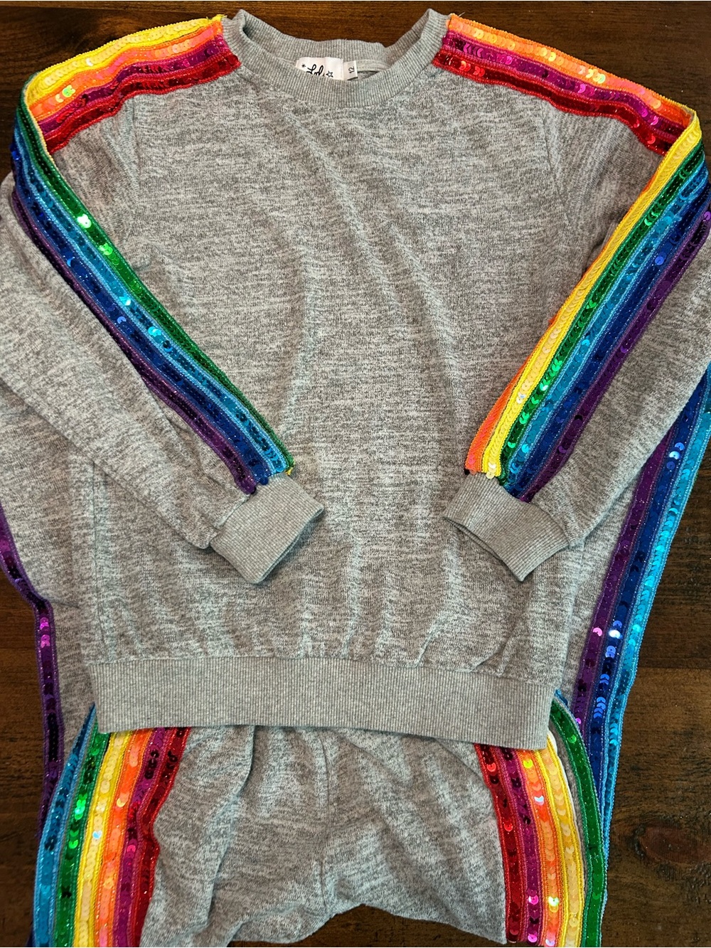 Lola + The Boys Sequin Rainbow Tracksuit Sz 12 Excellent Condition